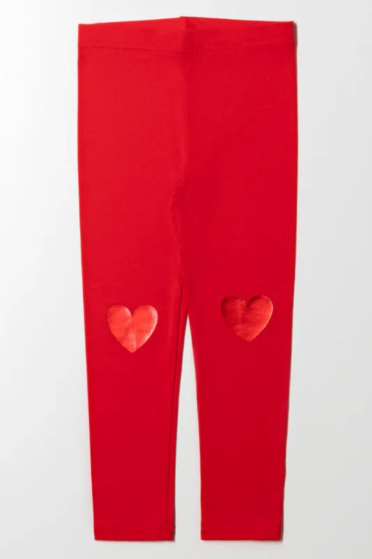 Heart Leggings Red sold by Ackermas
