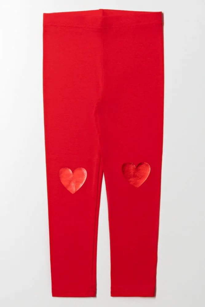 Heart Leggings Red sold by Ackermas