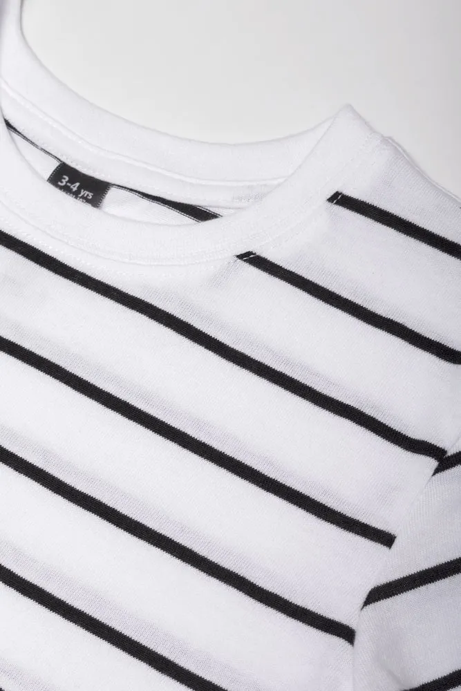 Stripe Short Sleeve T-Shirt Black And White sold by Ackermas product image thumbnail 2