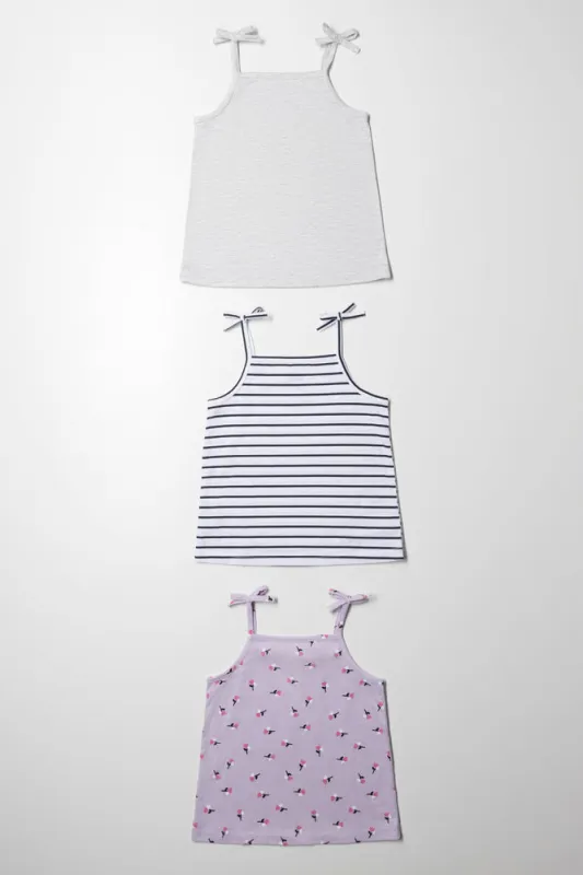 3 Pack Strappy Vests Lilac sold by Ackermas