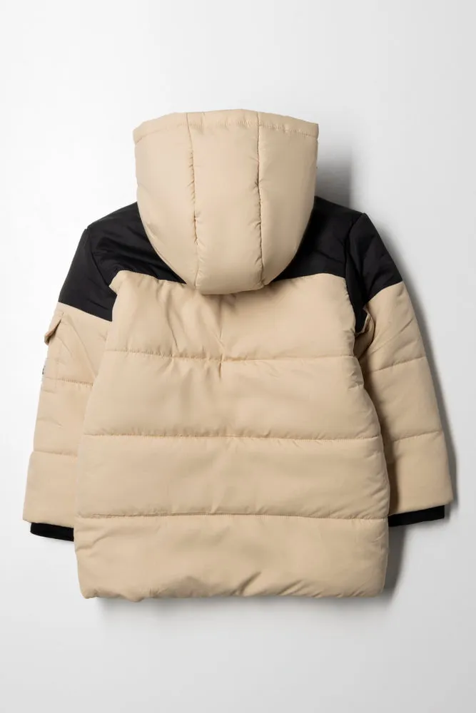 Hooded Puffer Parka Jacket Natural sold by Ackermas product image thumbnail 4