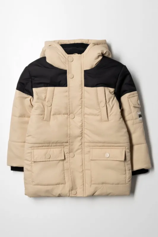 Hooded Puffer Parka Jacket Natural sold by Ackermas