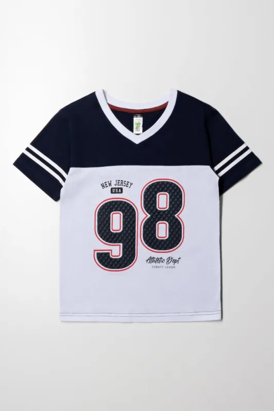 Stripe V-Neck T-Shirt Black And White sold by Ackermas