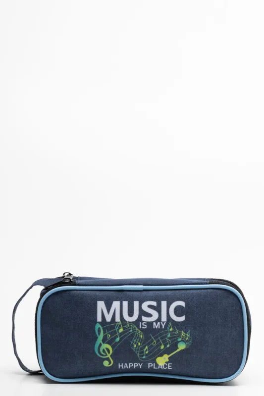 Music is Life Pencil Bag  Blue sold by Ackermas