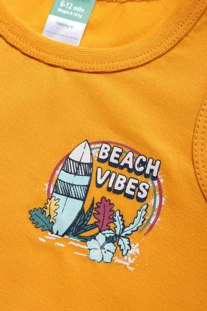 2 Pack Surf Sleeveless T-Shirts Yellow sold by Ackermas product image thumbnail 2