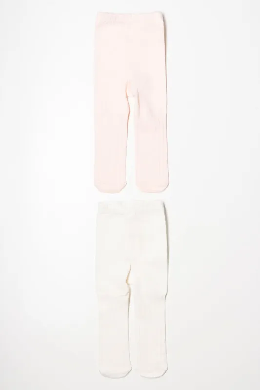 2 Pack Tights Cream and Pink sold by Ackermas