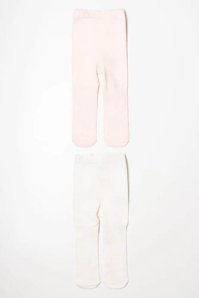2 Pack Tights Cream and Pink sold by Ackermas