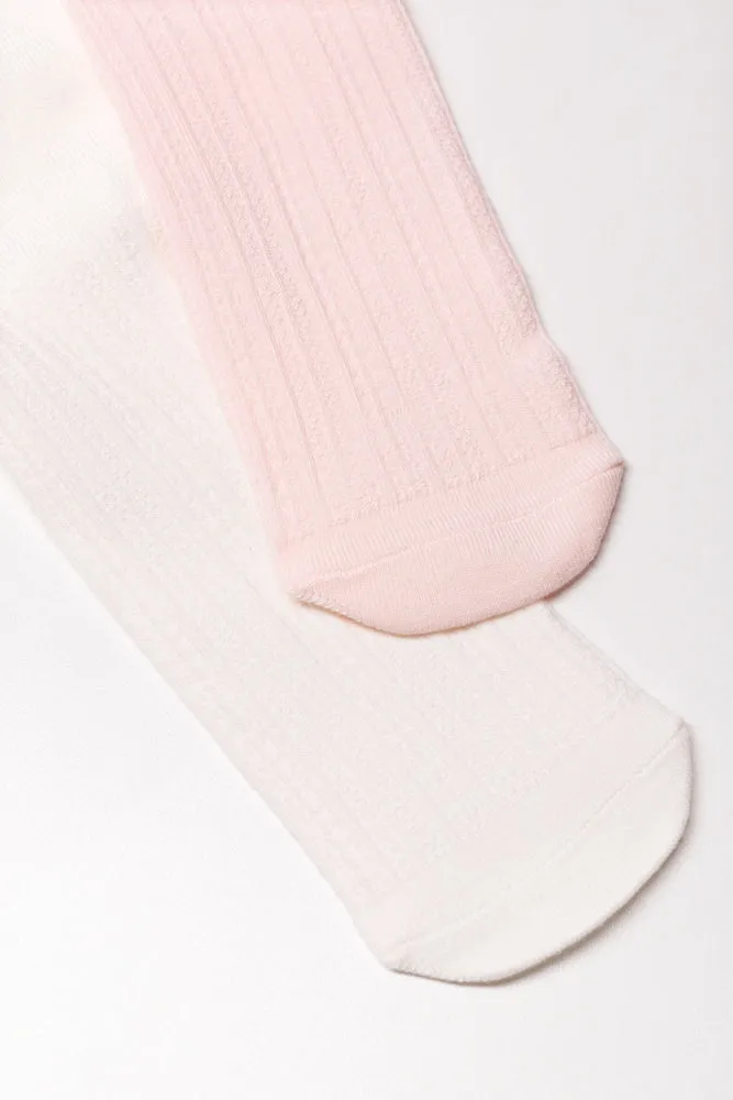 2 Pack Tights Cream and Pink sold by Ackermas product image thumbnail 2