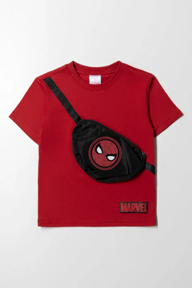 Spider-Man Short Sleeve T-Shirt Red sold by Ackermas