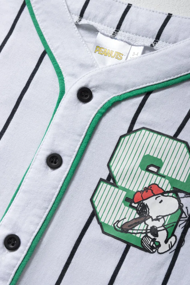 Snoopy Baseball T-Shirt White And Green sold by Ackermas product image thumbnail 2
