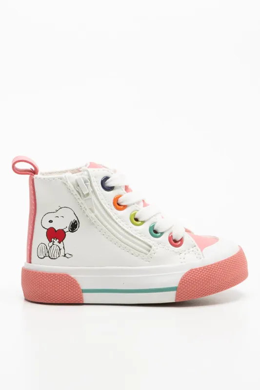 Snoopy High Top Sneaker White sold by Ackermas