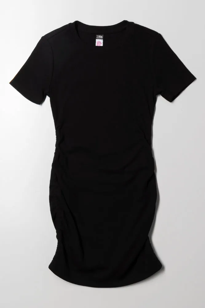 Ruched Bodycon Dress Black sold by Ackermas