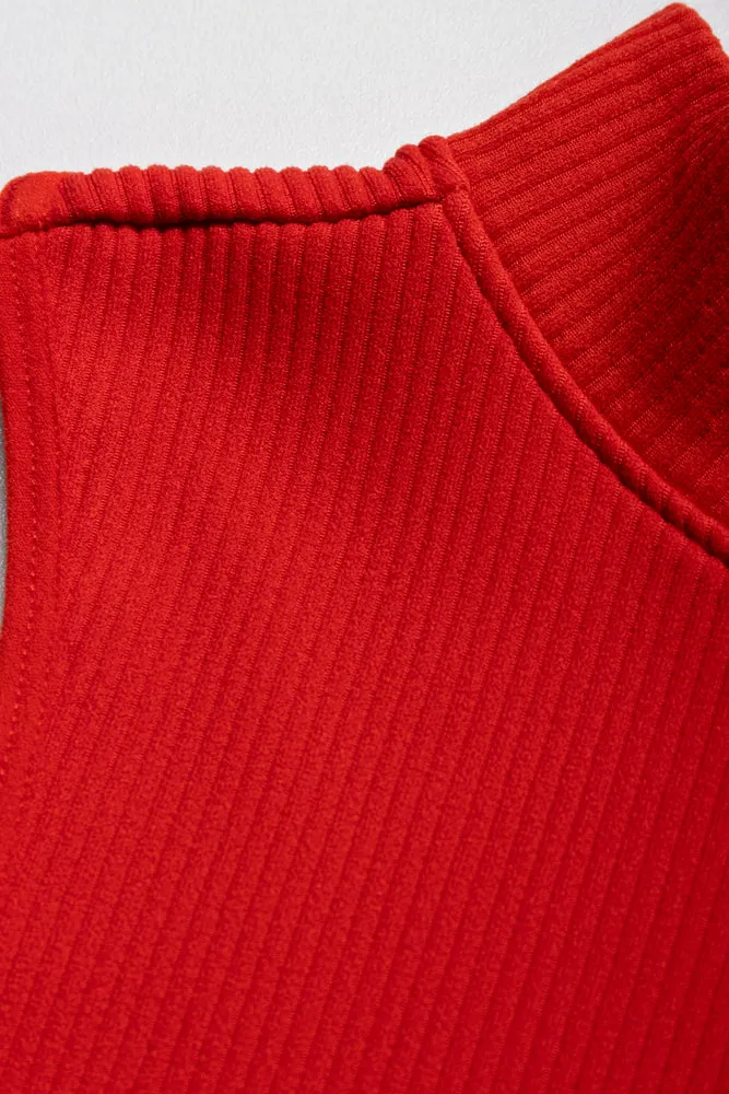 Seamless Turtle Neck Sleeveless Dress Red sold by Ackermas product image thumbnail 2