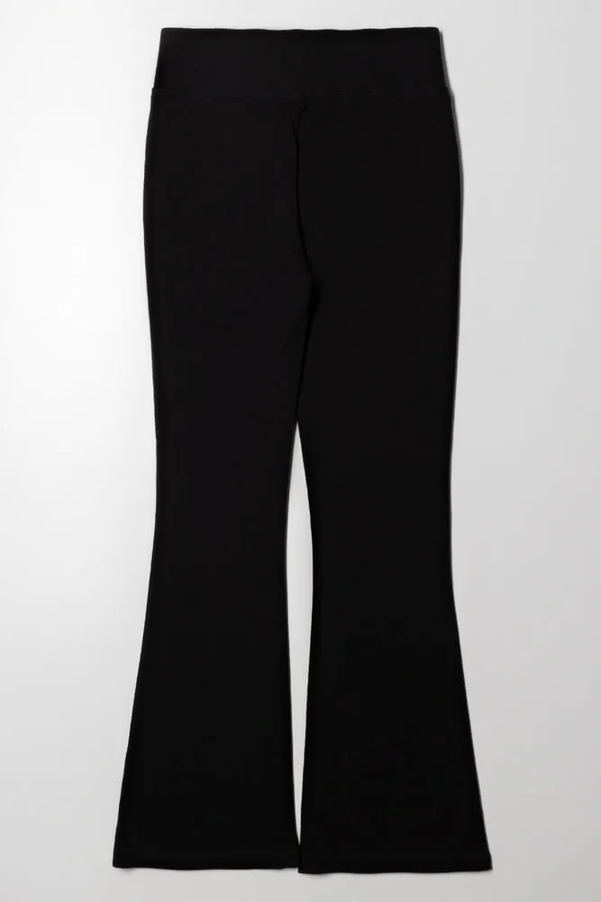 Rib Waist Flare Legging Black sold by Ackermas product image thumbnail 3