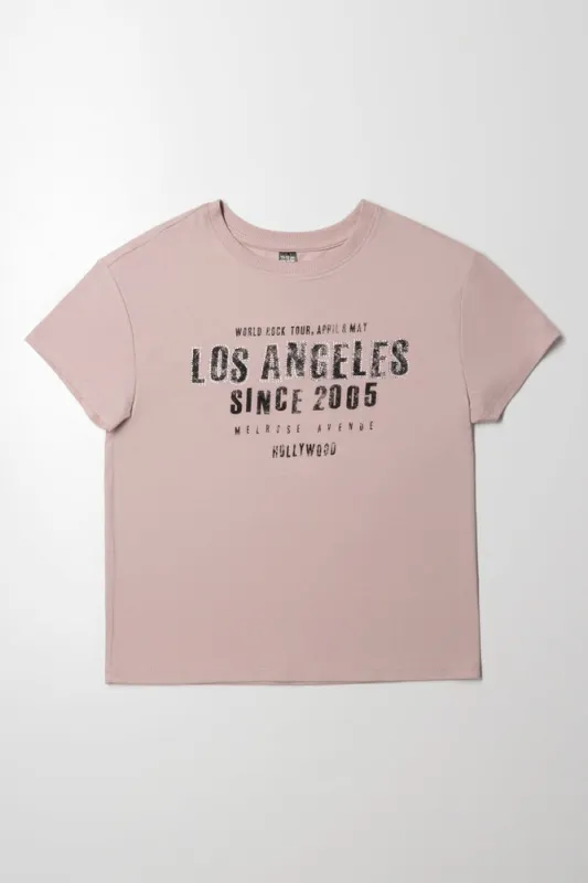 Los Angeles Short Sleeve T-Shirt Natural sold by Ackermas
