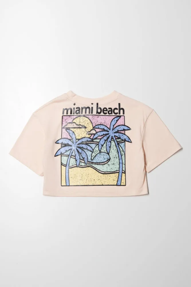 Short Sleeve Boxy T-Shirt Peach sold by Ackermas product image thumbnail 3