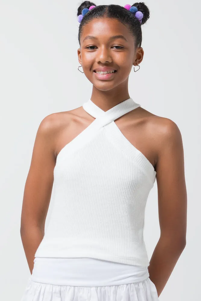 Cross Over Top White sold by Ackermas