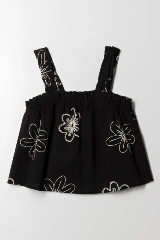 Embroidered Swing Top Black sold by Ackermas
