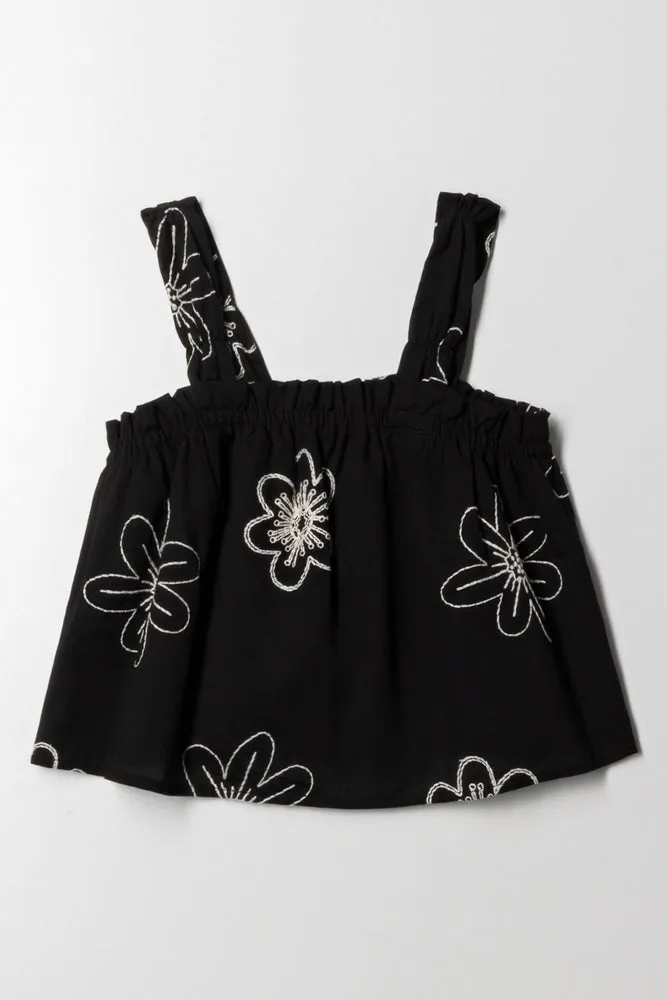 Embroidered Swing Top Black sold by Ackermas