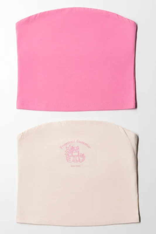 2 Pack Boob Tube Tops Natural And Pink sold by Ackermas
