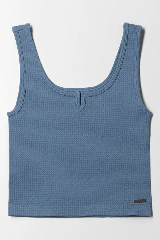 Seamless Textured Knotch Vest Blue sold by Ackermas