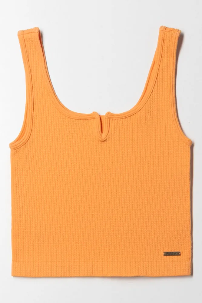Seamless Textured Knotch Vest Orange sold by Ackermas