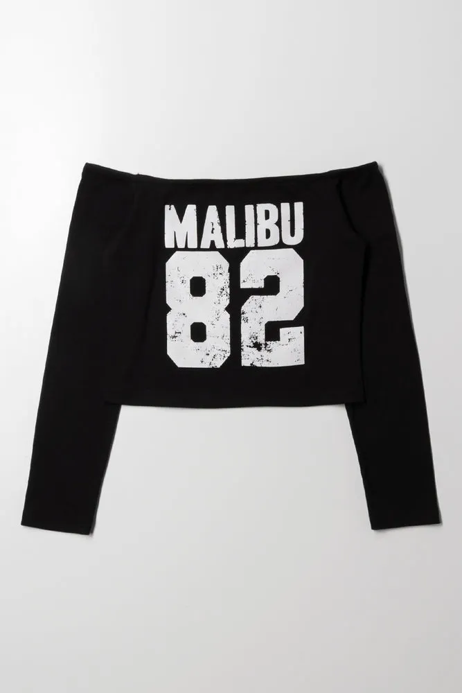 Malibu Off The Shoulder Top Black sold by Ackermas