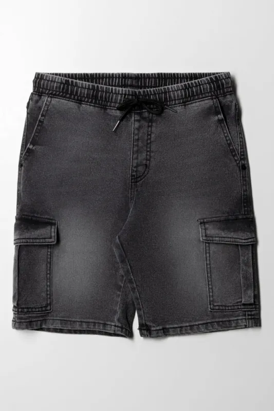 Cargo Denim Short Black sold by Ackermas