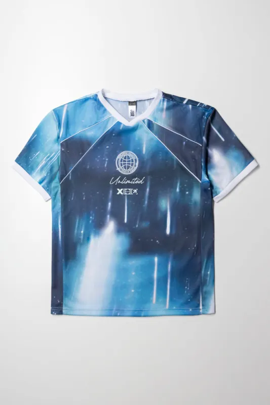 Sporty Short Sleeve T-Shirt Blue sold by Ackermas