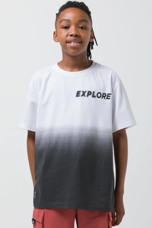 Ombre Short Sleeve T-Shirt Black sold by Ackermas