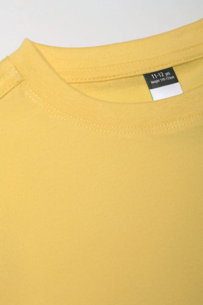 Crew Neck Short Sleeve T-Shirt Yellow sold by Ackermas product image thumbnail 2