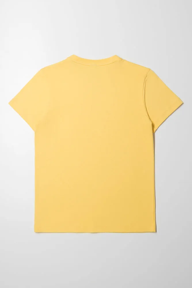 Crew Neck Short Sleeve T-Shirt Yellow sold by Ackermas product image thumbnail 3