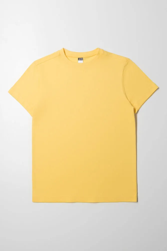Crew Neck Short Sleeve T-Shirt Yellow sold by Ackermas