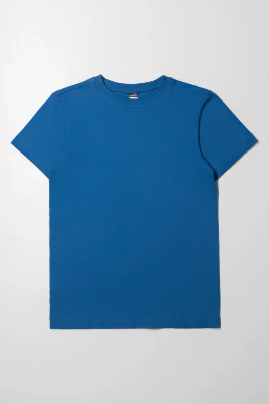 Crew Neck Short Sleeve T-Shirt Blue sold by Ackermas