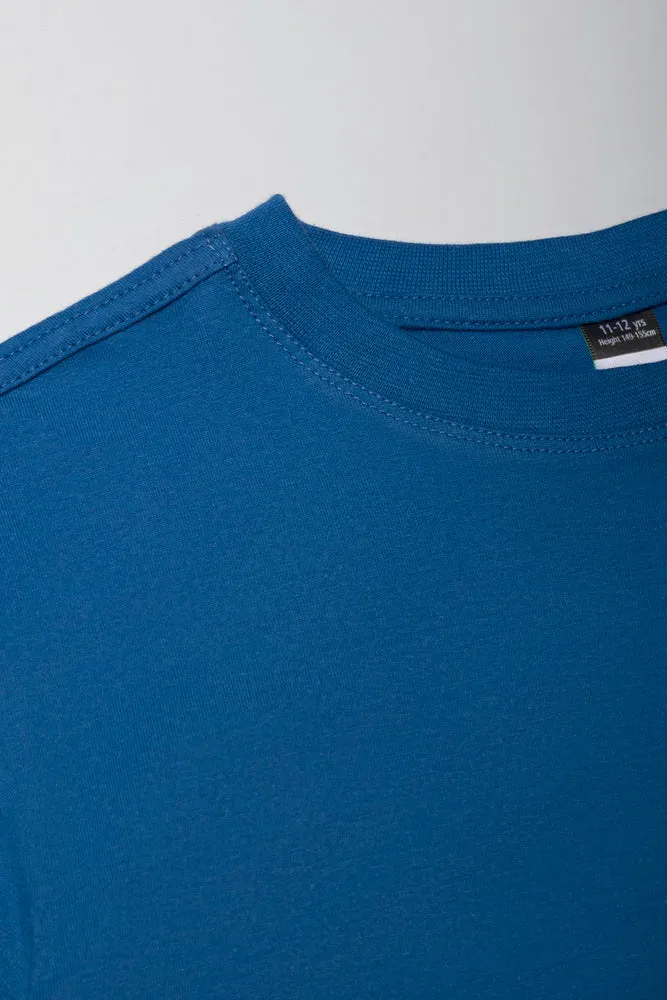 Crew Neck Short Sleeve T-Shirt Blue sold by Ackermas product image thumbnail 2