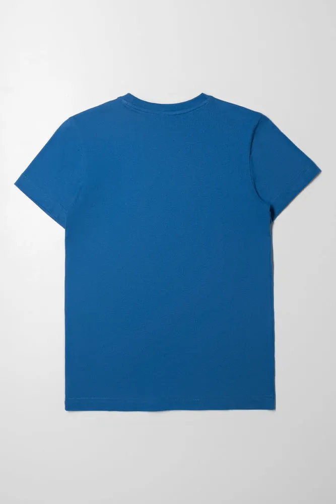 Crew Neck Short Sleeve T-Shirt Blue sold by Ackermas product image thumbnail 3