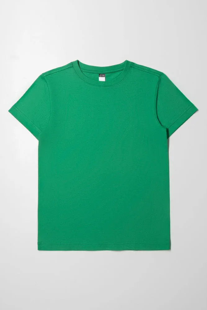 Crew Neck Short Sleeve T-Shirt Green sold by Ackermas
