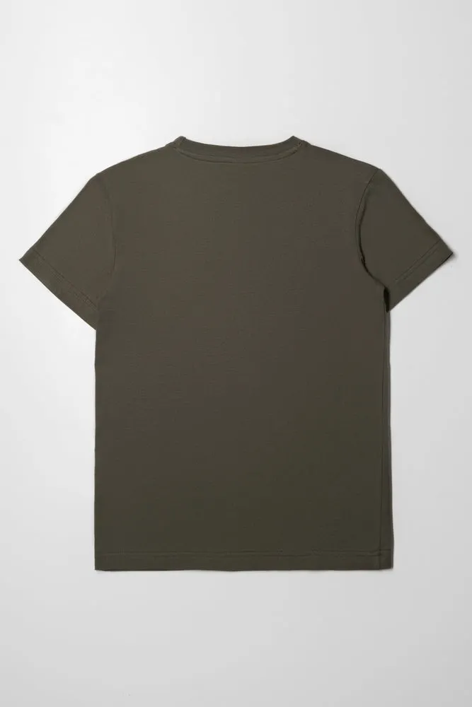 Short Sleeve Crew Neck T-Shirt Dark Green sold by Ackermas product image thumbnail 3