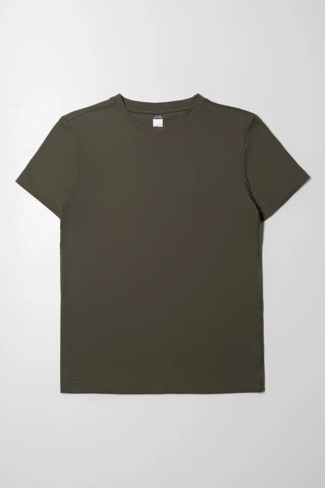 Short Sleeve Crew Neck T-Shirt Dark Green sold by Ackermas