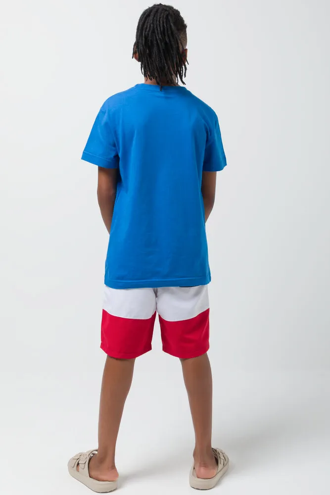 Crew Neck Short Sleeve T-Shirt Blue sold by Ackermas product image thumbnail 3