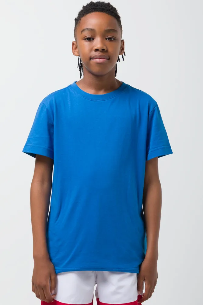 Crew Neck Short Sleeve T-Shirt Blue sold by Ackermas