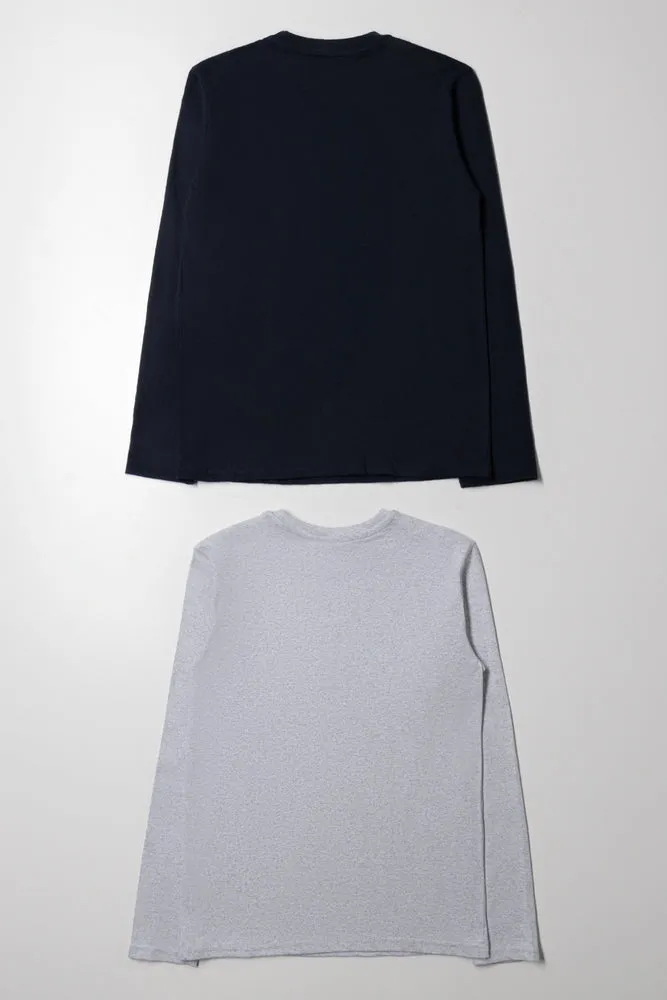 2 Pack Long Sleeve T-Shirts Navy And Grey sold by Ackermas product image thumbnail 4
