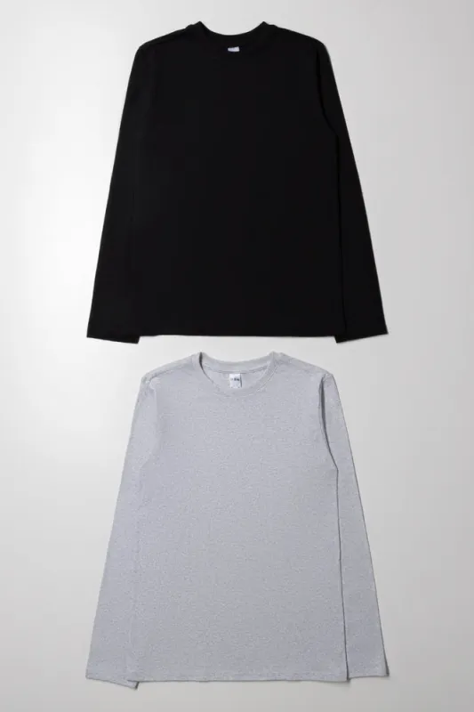 2 Pack Long Sleeve T-Shirts Grey And Black sold by Ackermas