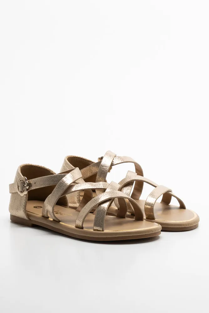 Daisy Buckle Sandal Gold sold by Ackermas