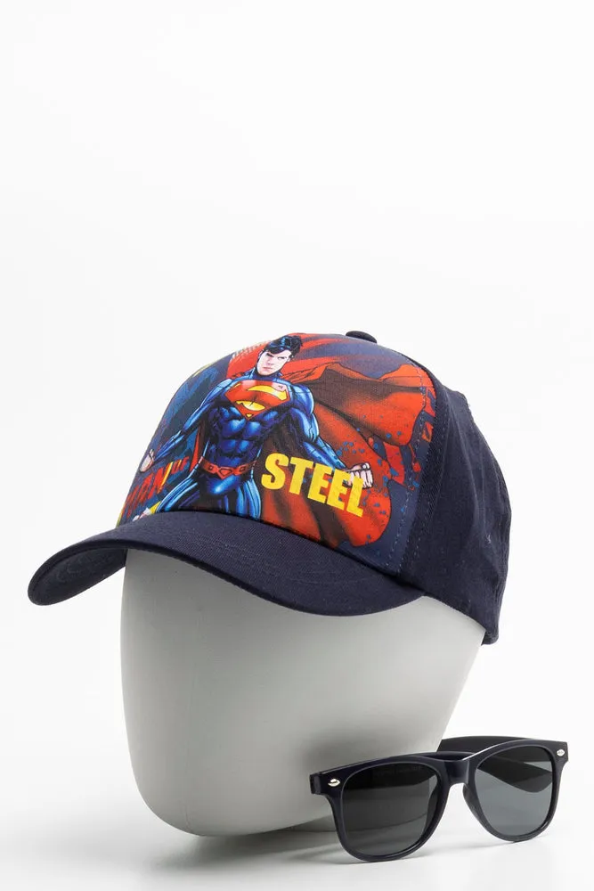 Superman Cap And Sunglasses Set Navy sold by Ackermas