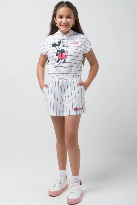 Mickey Mouse Jogger Stripped Shorts White sold by Ackermas