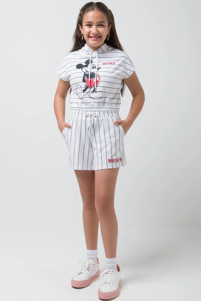 Mickey Mouse Jogger Stripped Shorts White sold by Ackermas