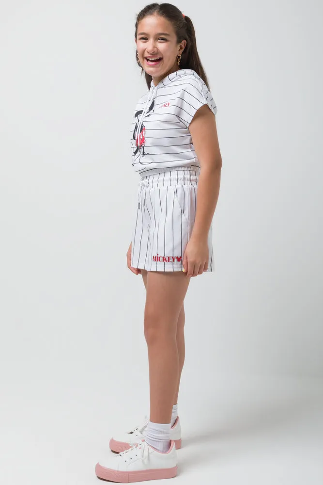 Mickey Mouse Sleeveless Striped Hoody White sold by Ackermas product image thumbnail 2