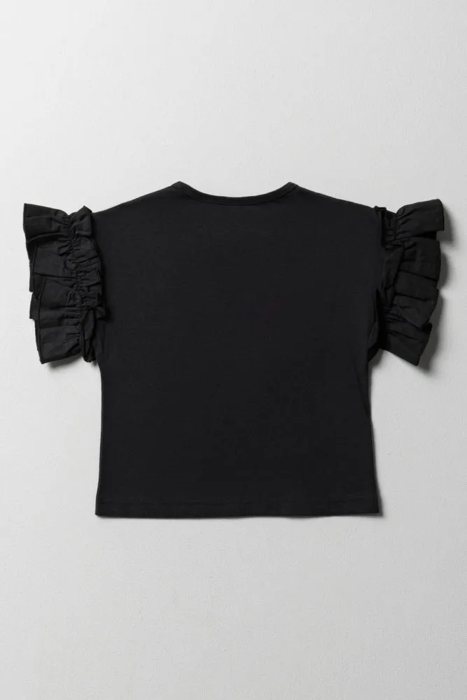 Mermaid Sequin 3D Knit Top Black sold by Ackermas product image thumbnail 5