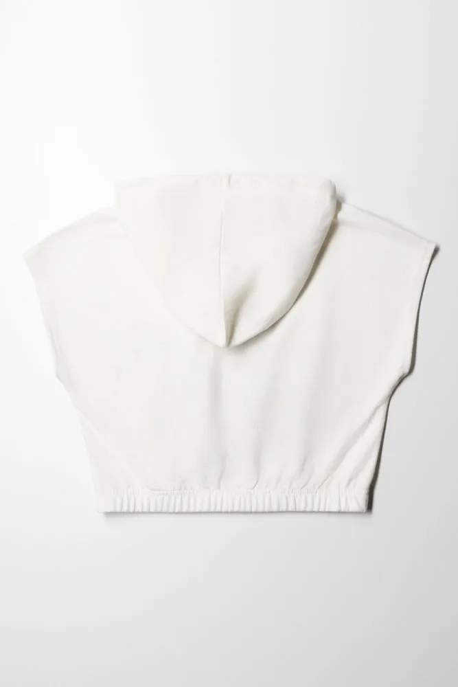 Snoopy Sleeveless Hoody Fleece White sold by Ackermas product image thumbnail 3